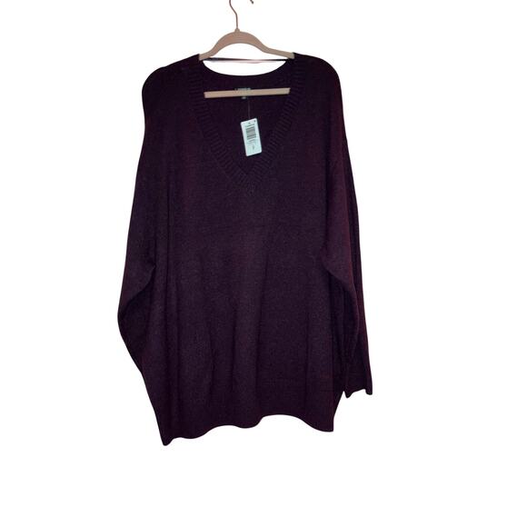 torrid Sweaters - NWT Torrid Vegan Cashmere V-neck Pullover Sweater Potent Purple Size 4X